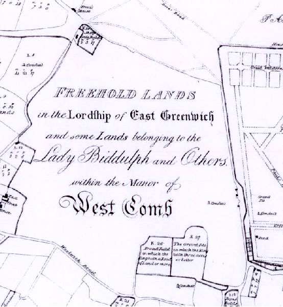 Map of the Manor of West Comb - 1697