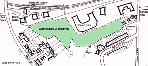 Drawing of the Westcombe Woodlands site