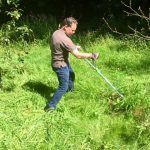 Donald Albrecht cutting the Glade’s grass.