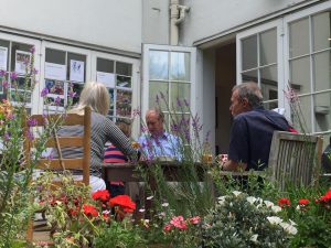 Woodland members chatting away