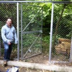 Committee member Don Albrecht proudly showing our new entrance