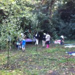 People looking around The Glade area.