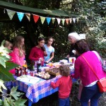 Cakes and drinks being sold on the refreshment stall