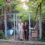 Mayor of Greenwich standing at the new woodland gate entrance